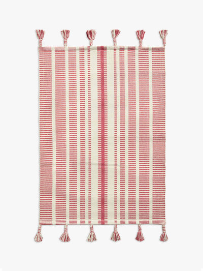 little home at John Lewis Pink striped cotton rug at Collagerie