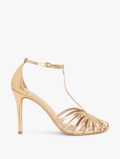John Lewis & Partners Melody leather caged strappy stiletto sandals at Collagerie