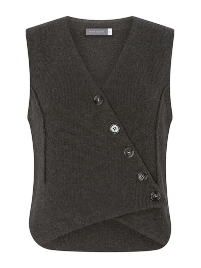 Mint Velvet Grey knit waistcoat at Collagerie