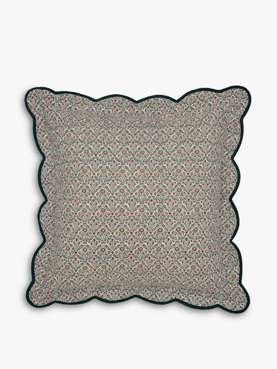 Morris & Co. Scallop embroidered quilted cushion at Collagerie