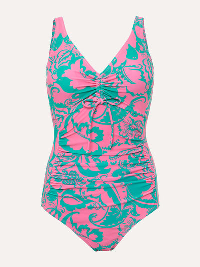 Phase Eight Paisley print swimsuit in green and pink at Collagerie