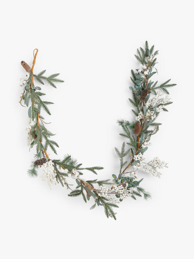 John Lewis Pine and mistletoe garland at Collagerie