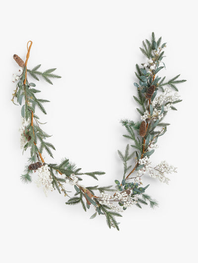 John Lewis Pine and mistletoe garland at Collagerie