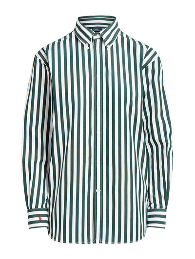 Polo Ralph Lauren Olive and white striped relaxed shirt at Collagerie