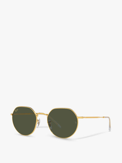 Ray-Ban RB3565 jack unisex metal hexagonal sunglasses at Collagerie