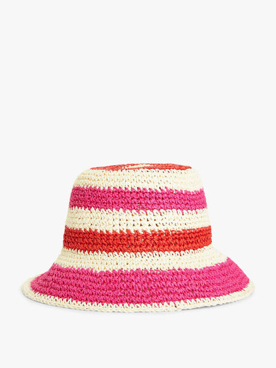 John Lewis Pink stripe crochet hat at Collagerie