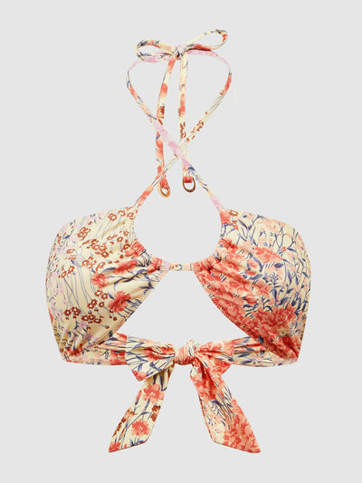 reiss Floral halterneck bikini top at Collagerie