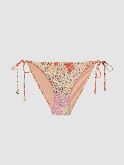 reiss Floral side tie bikini bottoms at Collagerie