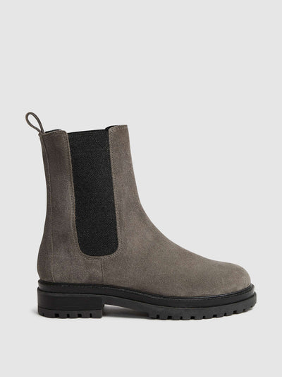 Reiss Chelsea suede grey boots at Collagerie