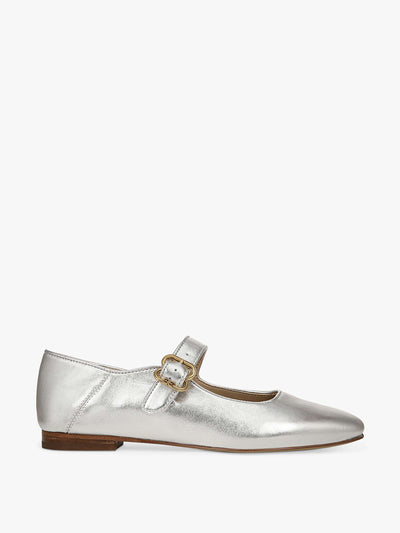 Sam Edelman Michaela Mary Jane silver shoes at Collagerie