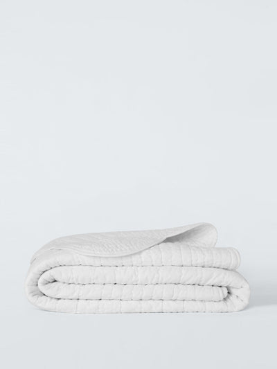 John Lewis & Partners Scallop cotton quilted bedspread at Collagerie