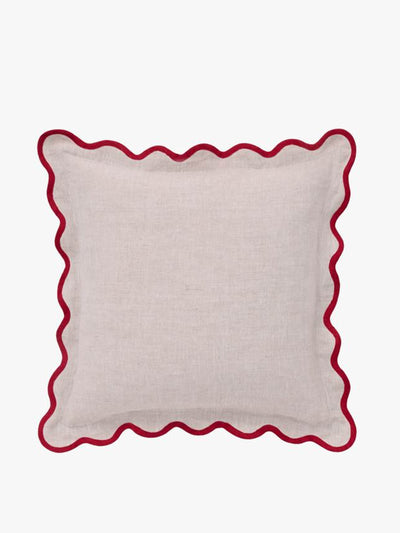 John Lewis & Partners Scalloped linen cushion at Collagerie
