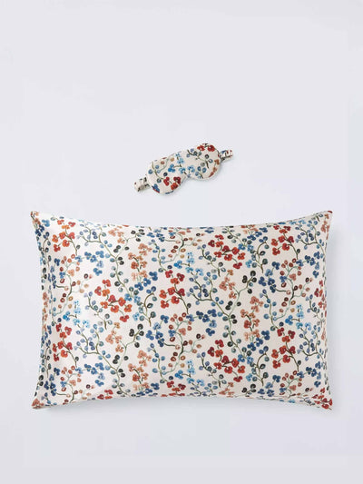 John Lewis & Partners Clover mulberry silk pillowcase and mask set at Collagerie