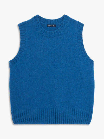 Soeur Blue ribbed sleeveless jumper at Collagerie