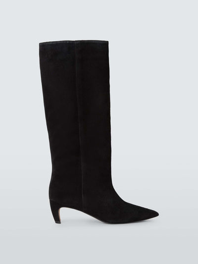 John Lewis & Partners Somerset suede pointed toe knee high boots at Collagerie