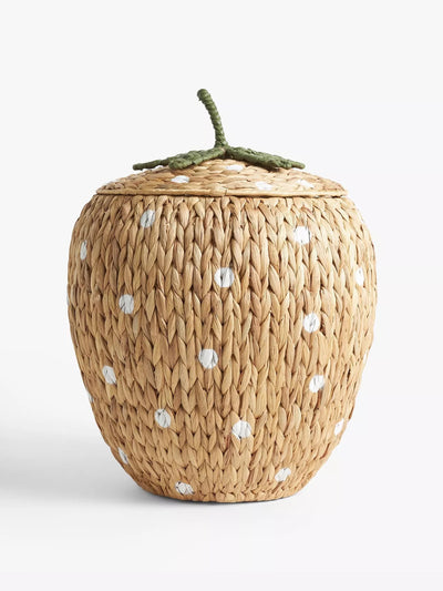 John Lewis & Partners Strawberry water hyacinth storage basket at Collagerie