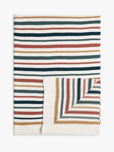 John Lewis & Partners Stripe cotton knitted throw at Collagerie