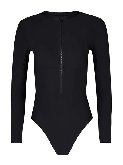 Sweaty Betty Long-sleeved black swimsuit at Collagerie