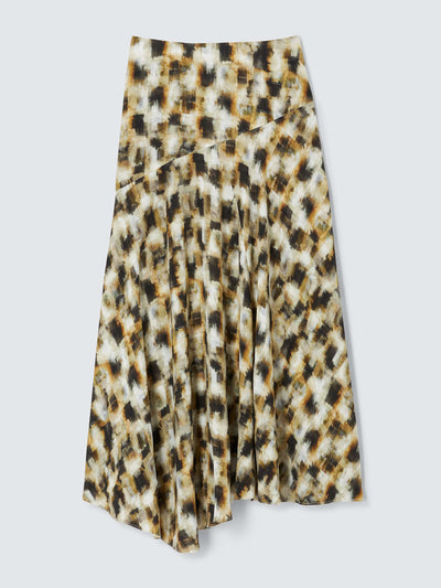 John Lewis & Partners Tortico check midi skirt at Collagerie