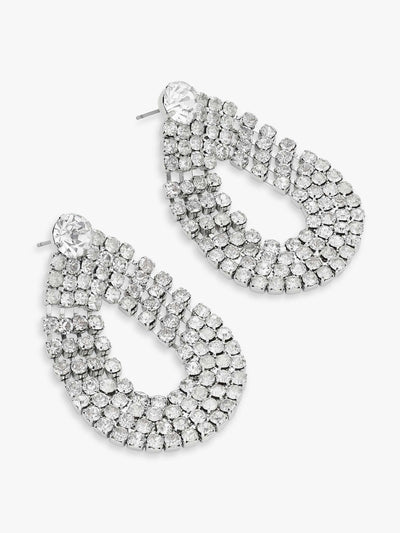 John Lewis & Partners Triple row diamante drop earrings at Collagerie
