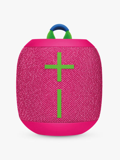 John Lewis & Partners Bluetooth waterproof portable speaker in hyper pink at Collagerie