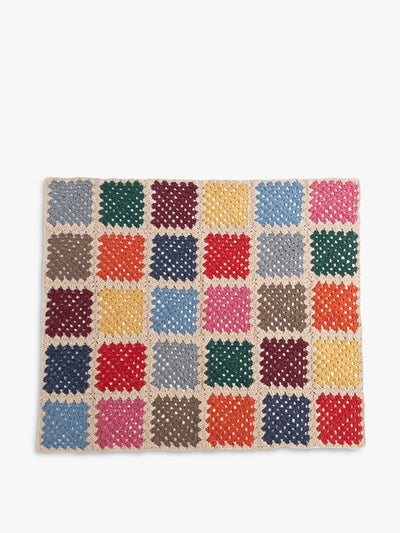 Wool Couture Multicoloured granny-squares blanket crochet kit at Collagerie