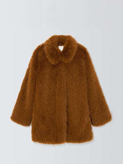 John Lewis x REJINA PYO Rear tab detail faux fur coat at Collagerie