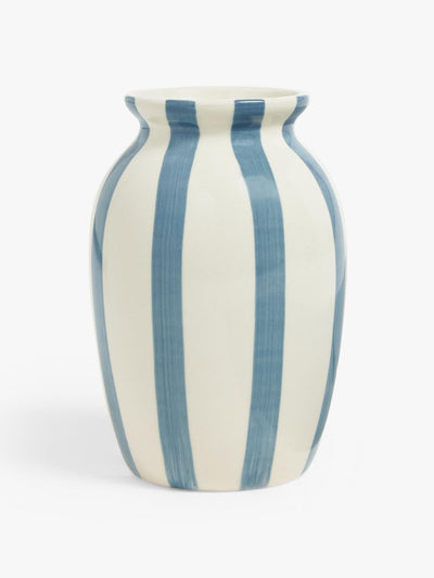 John Lewis & Partners Hand painted striped stoneware vase at Collagerie