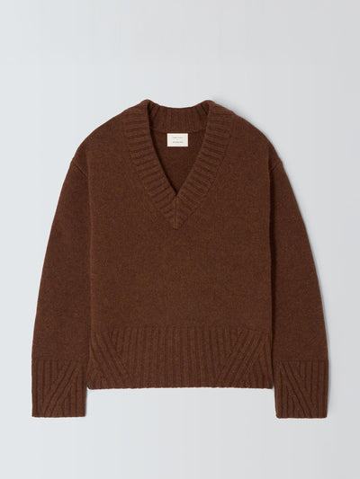 John Lewis x REJINA PYO Merino wool blend with cashmere v-neck jumper at Collagerie