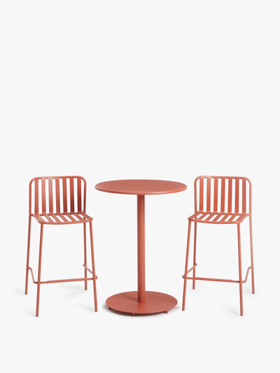 John Lewis & Partners Pink metal garden bar table and chairs set at Collagerie