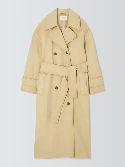 John Lewis x REJINA PYO Longline soft leather belted trench coat at Collagerie