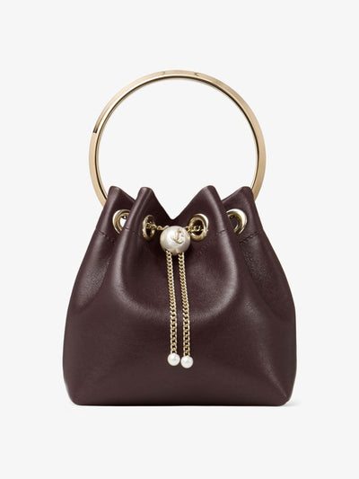 Jimmy Choo Bon Bon deep merlot biker leather bag at Collagerie