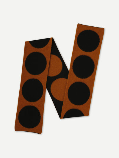 Jo Gordon Brushed spot scarf in cumin & black at Collagerie