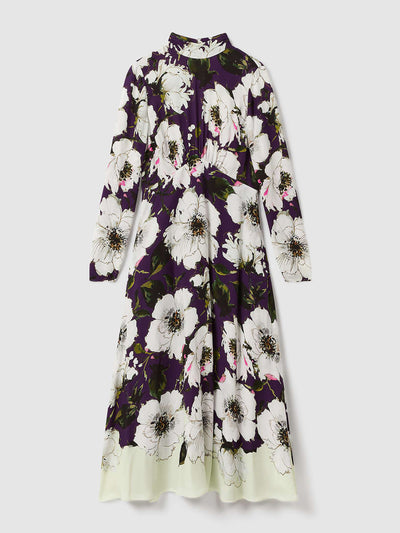 Florere Floral zip cuff midi dress at Collagerie