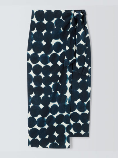 John Lewis & Partners Haze spot print linen blend skirt at Collagerie