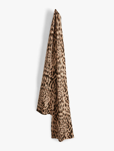 Hush Leopard print cashmere scarf at Collagerie