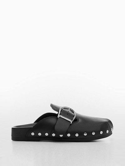 Mango Preya leather clog shoes at Collagerie