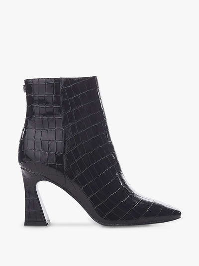 Moda in Pelle Black croc-effect ankle boots at Collagerie