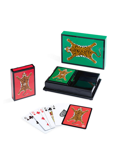 Jonathan Adler Tiger lacquer playing card set at Collagerie