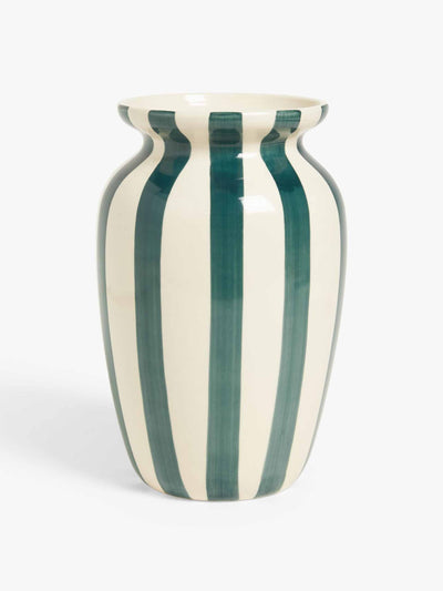 John Lewis & Partners Hand painted striped stoneware vase at Collagerie