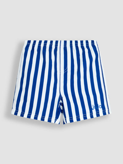 JoJo Maman Bébé Blue stripe swim shorts at Collagerie