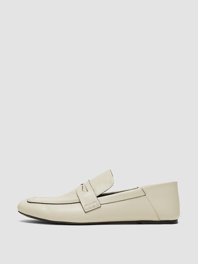 Joseph Leather loafers in Parchment at Collagerie