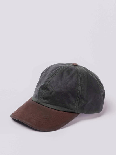 Joseph Peak cap - olive waxed cotton at Collagerie