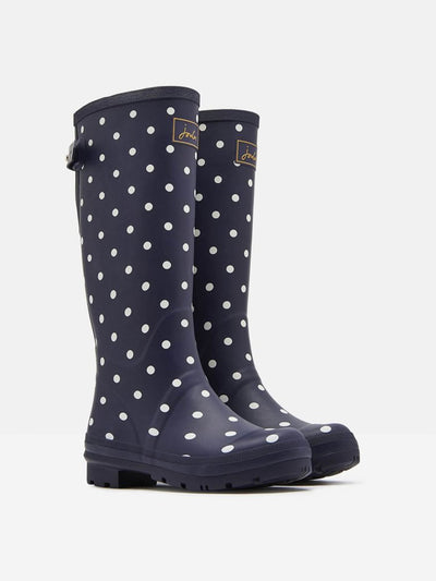 Joules Navy polka dot welly boots at Collagerie