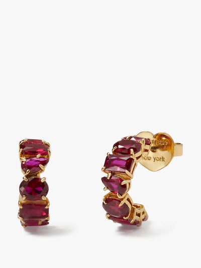 Kate Spade Small ruby stone hoop earrings at Collagerie