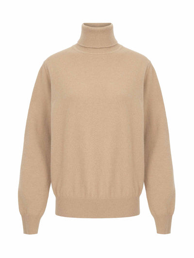 Aligne Camel Katie cashmere roll neck at Collagerie
