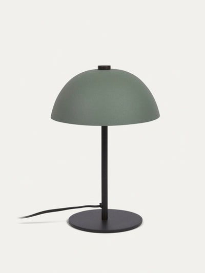 Kave Home Aleyla table lamp in metal with green finish at Collagerie