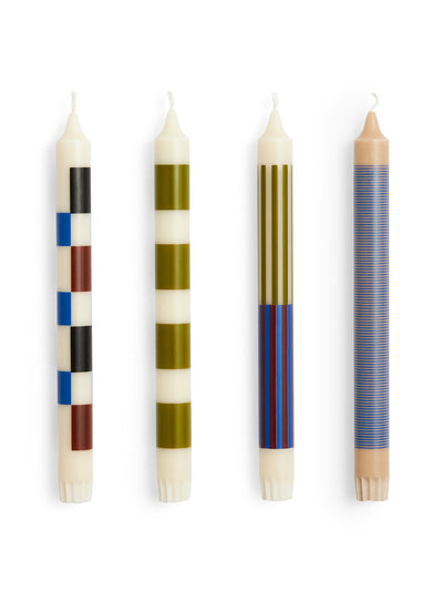 Hay Striped candles (set of 4) at Collagerie