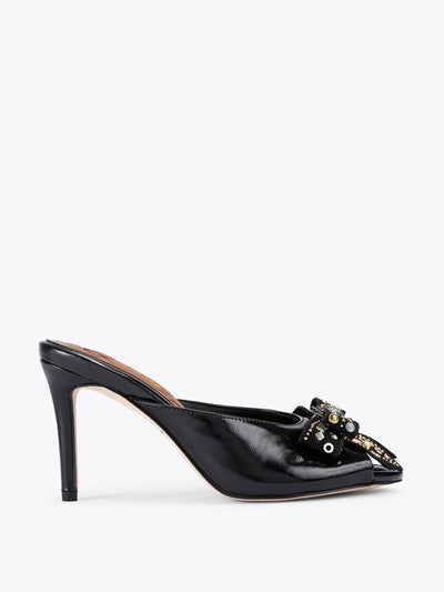 Kurt Geiger Belgravia stud bow mule heels at Collagerie