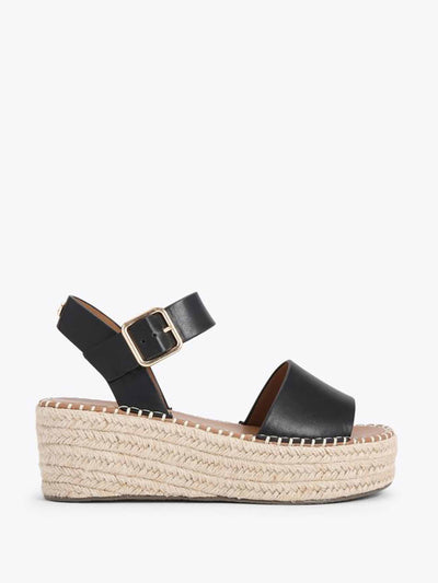 Kurt Geiger Black espadrille platform sandals at Collagerie